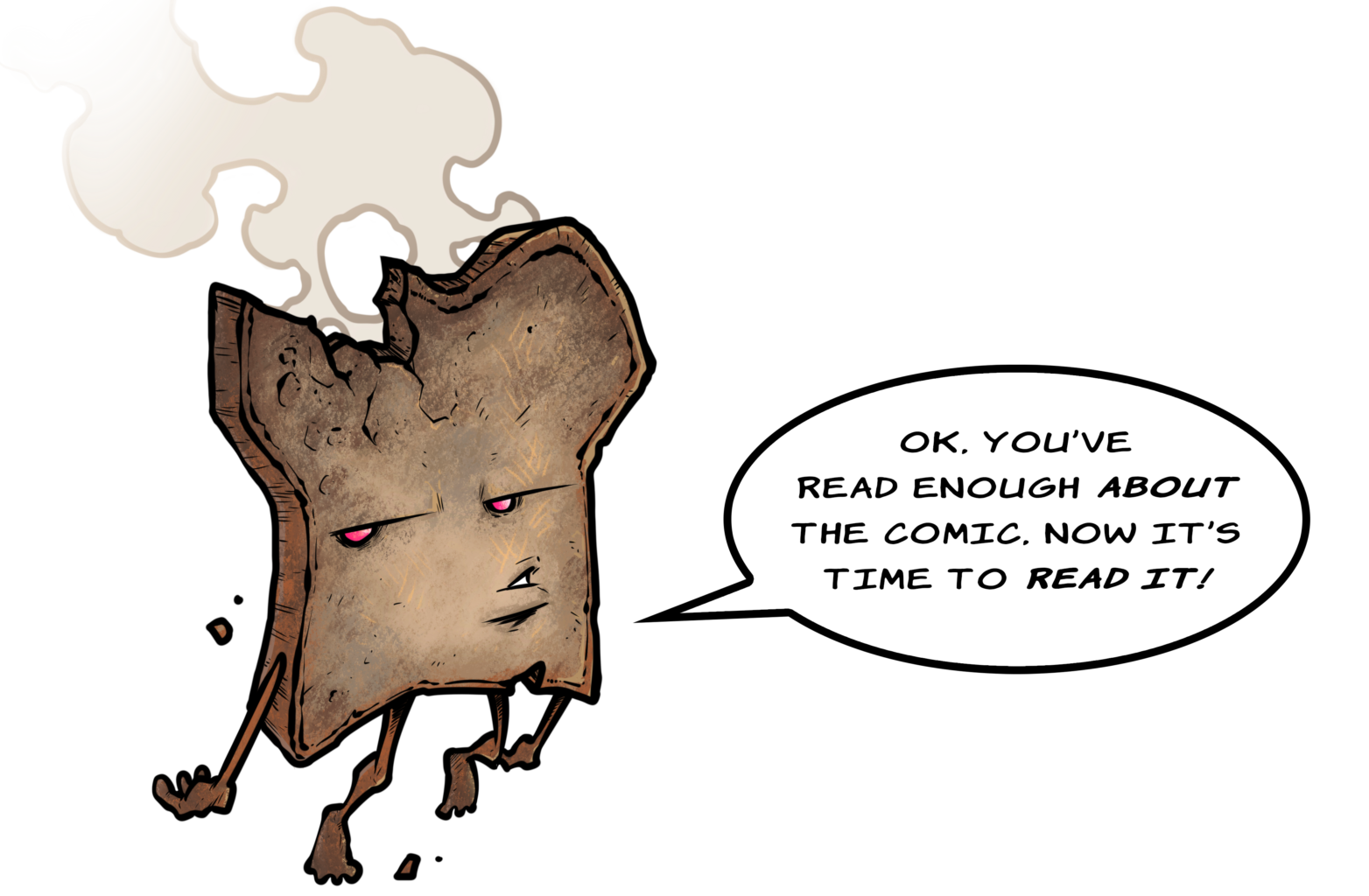 Burnie with a text bubble